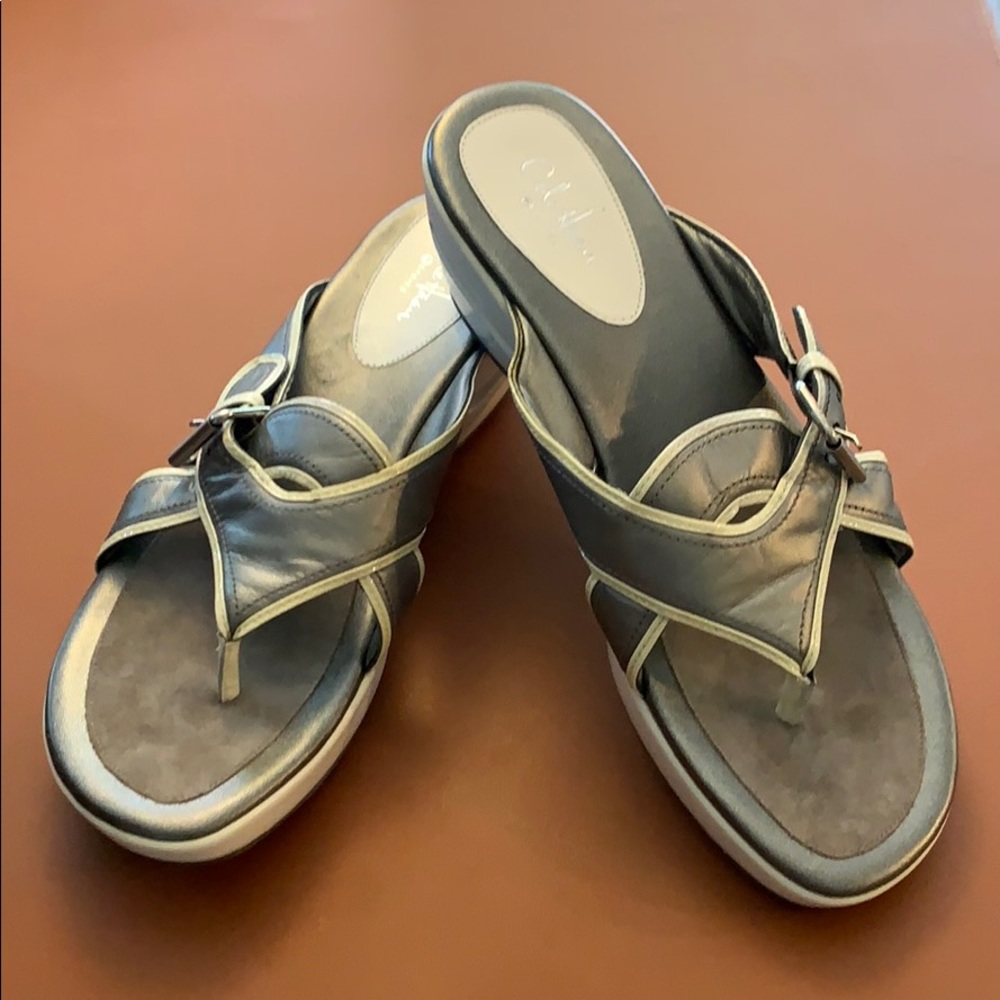 Cole Haan Gunmetal slide sandals US10